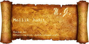 Mellik Judit névjegykártya